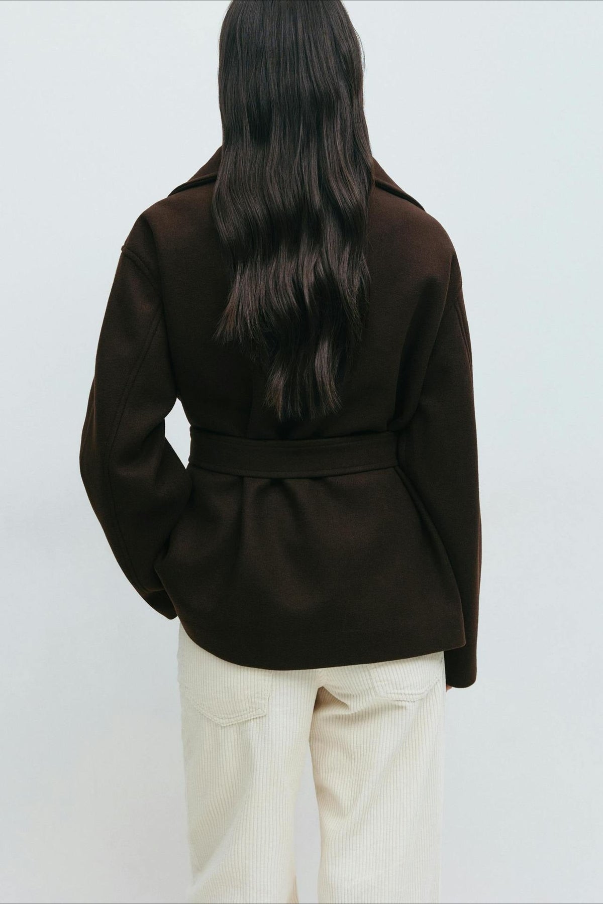 Perle | Veste Manteau Wrap à Col Montant Ceinturée pour Femmes