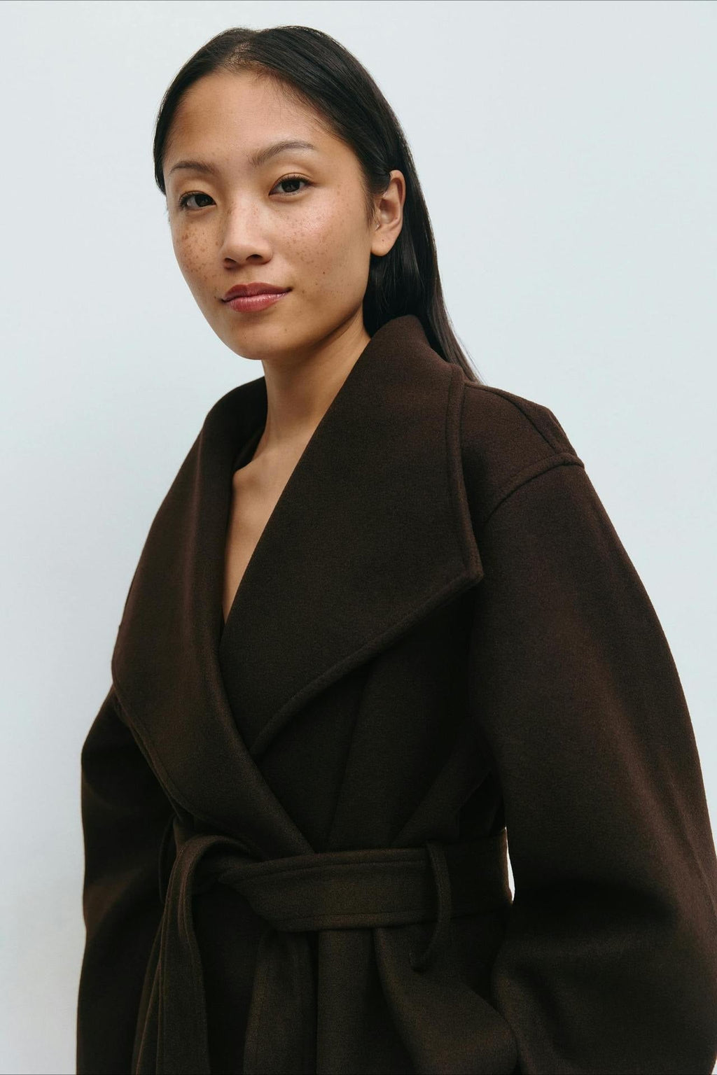 Perle | Veste Manteau Wrap à Col Montant Ceinturée pour Femmes
