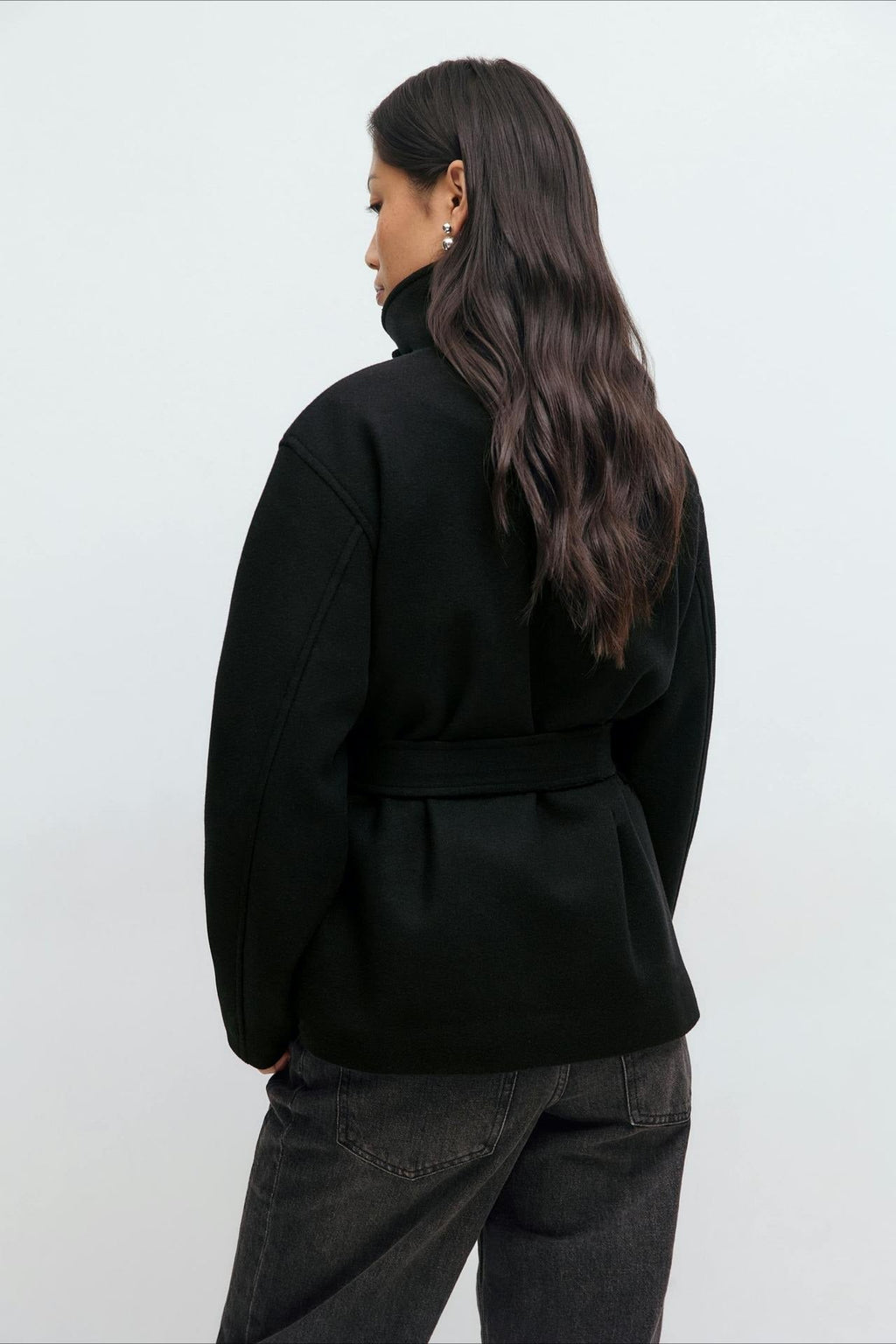 Perle | Veste Manteau Wrap à Col Montant Ceinturée pour Femmes