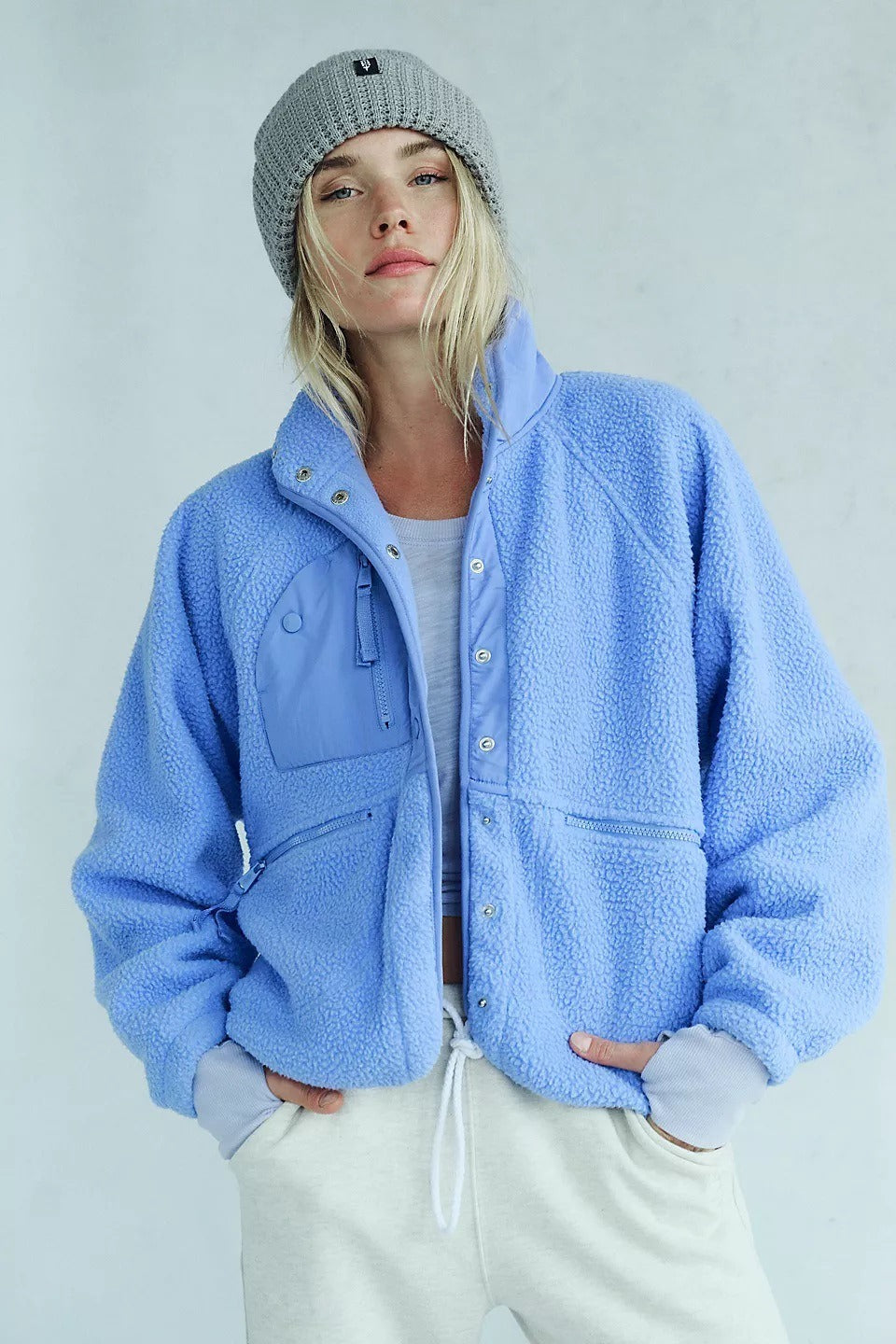 Regine | Veste Teddy en Fleece Sherpa pour Femmes avec Boutons