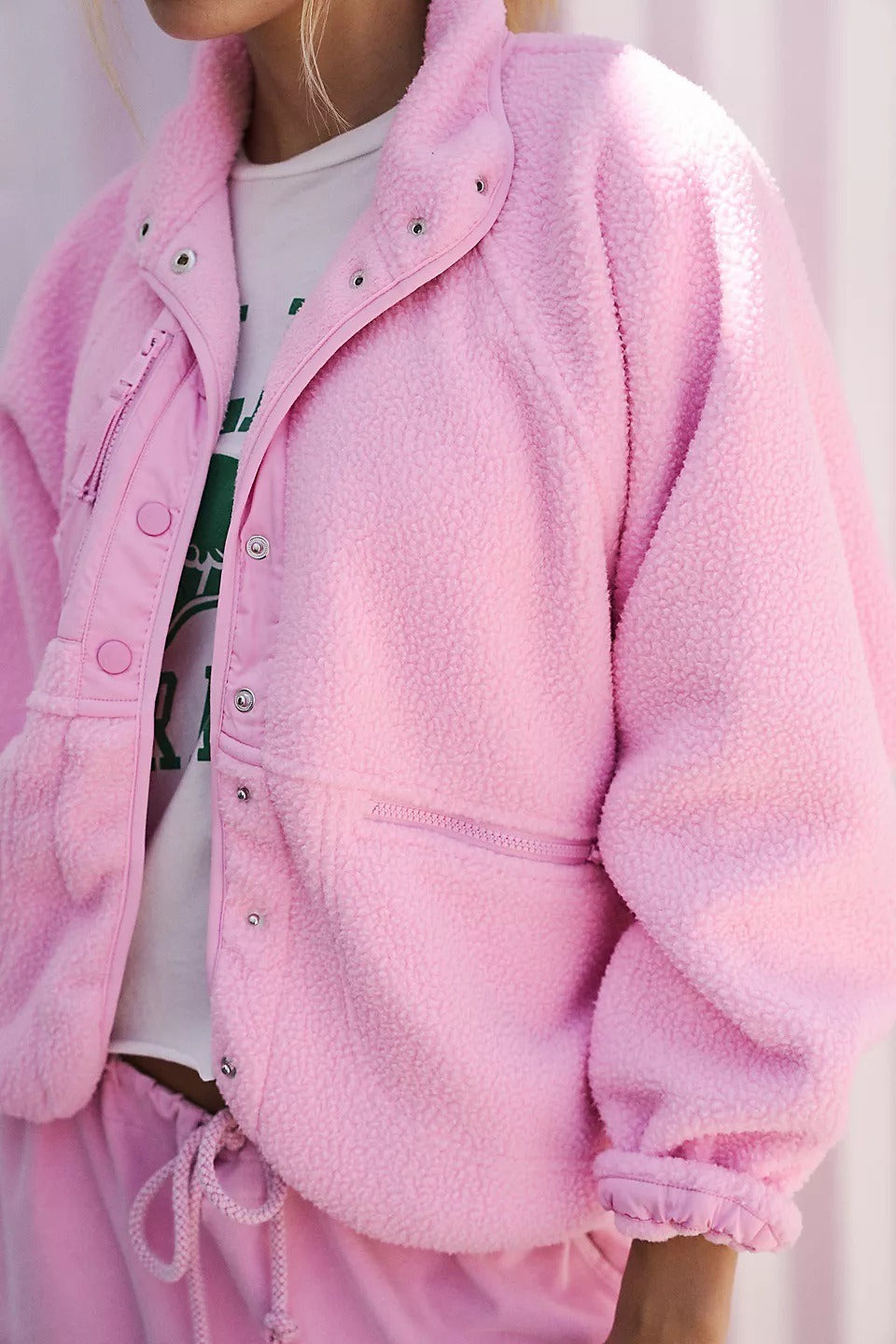 Regine | Veste Teddy en Fleece Sherpa pour Femmes avec Boutons