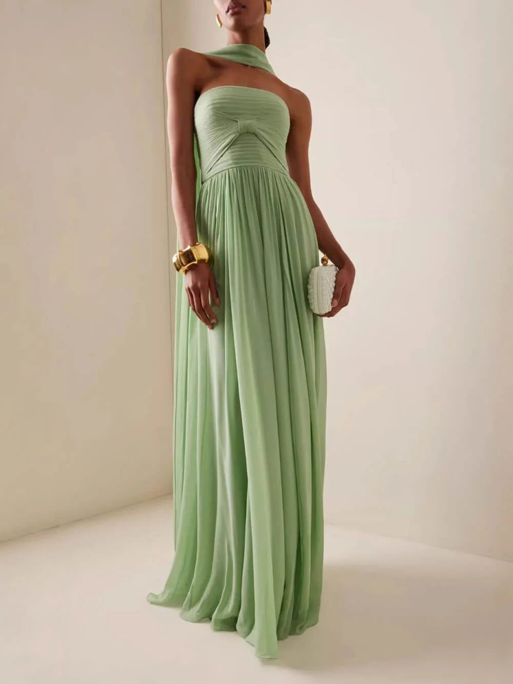 Romilly | Robe Maxi Élégante Sans Manches pour Invitées de Mariage
