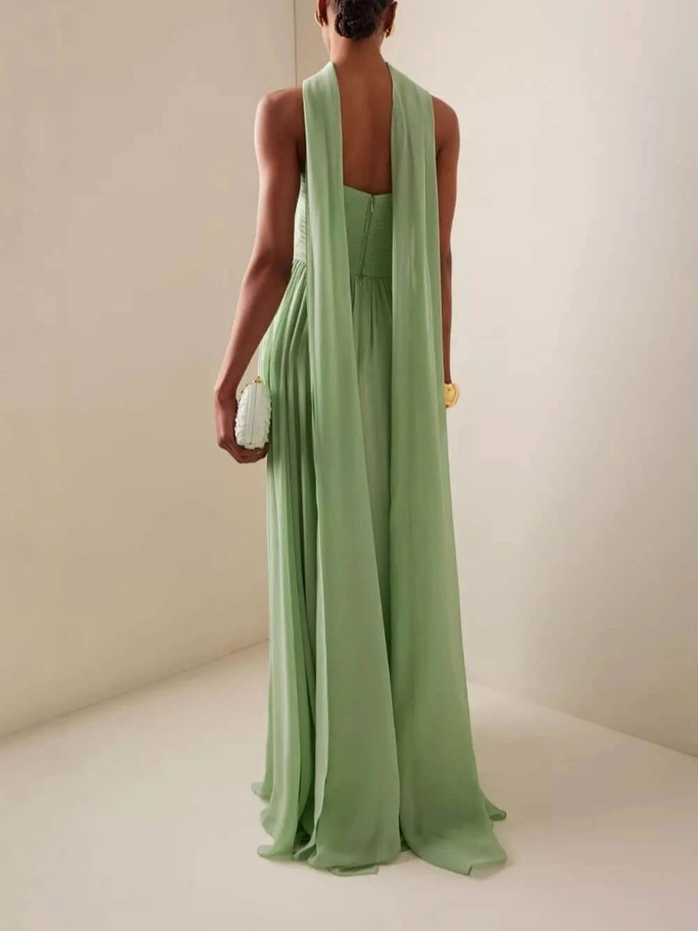 Romilly | Robe Maxi Élégante Sans Manches pour Invitées de Mariage