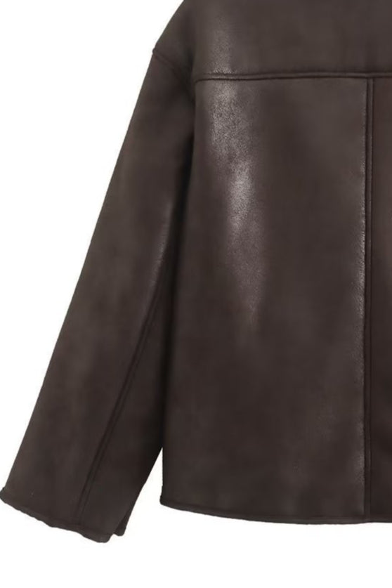 Rosemary | Veste d'aviation en fausse cuir shearling pour femmes