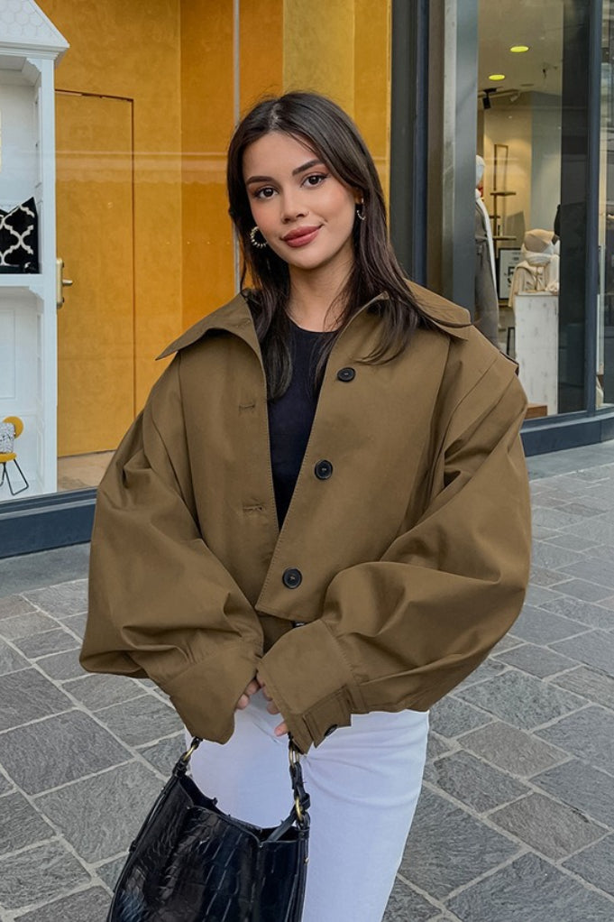 Shannon | Veste utilitaire cropped à col montant pour femmes