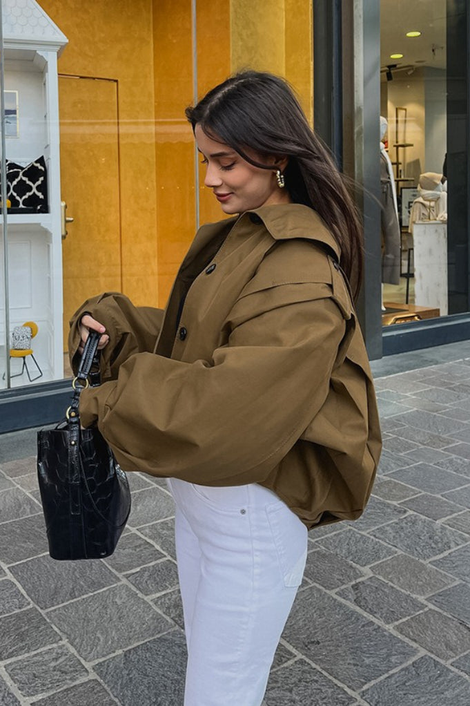 Shannon | Veste utilitaire cropped à col montant pour femmes