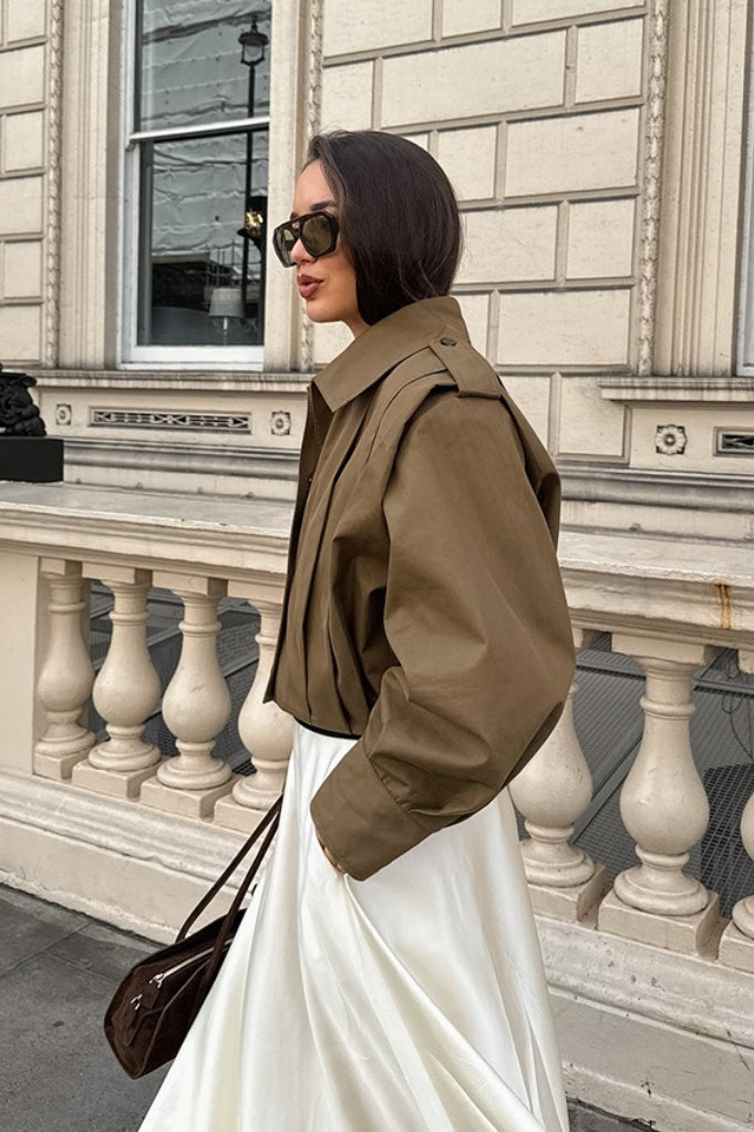 Shannon | Veste utilitaire cropped à col montant pour femmes