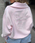 Susannah | Sweatshirt graphique à manches longues avec col large et fermeture éclair pour femmes