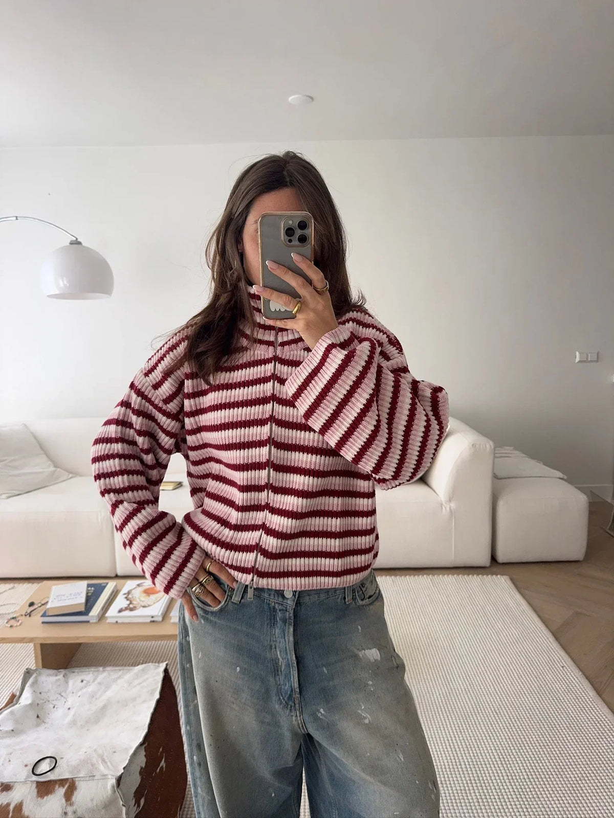 Tori | Pull en maille rayé oversize pour femmes