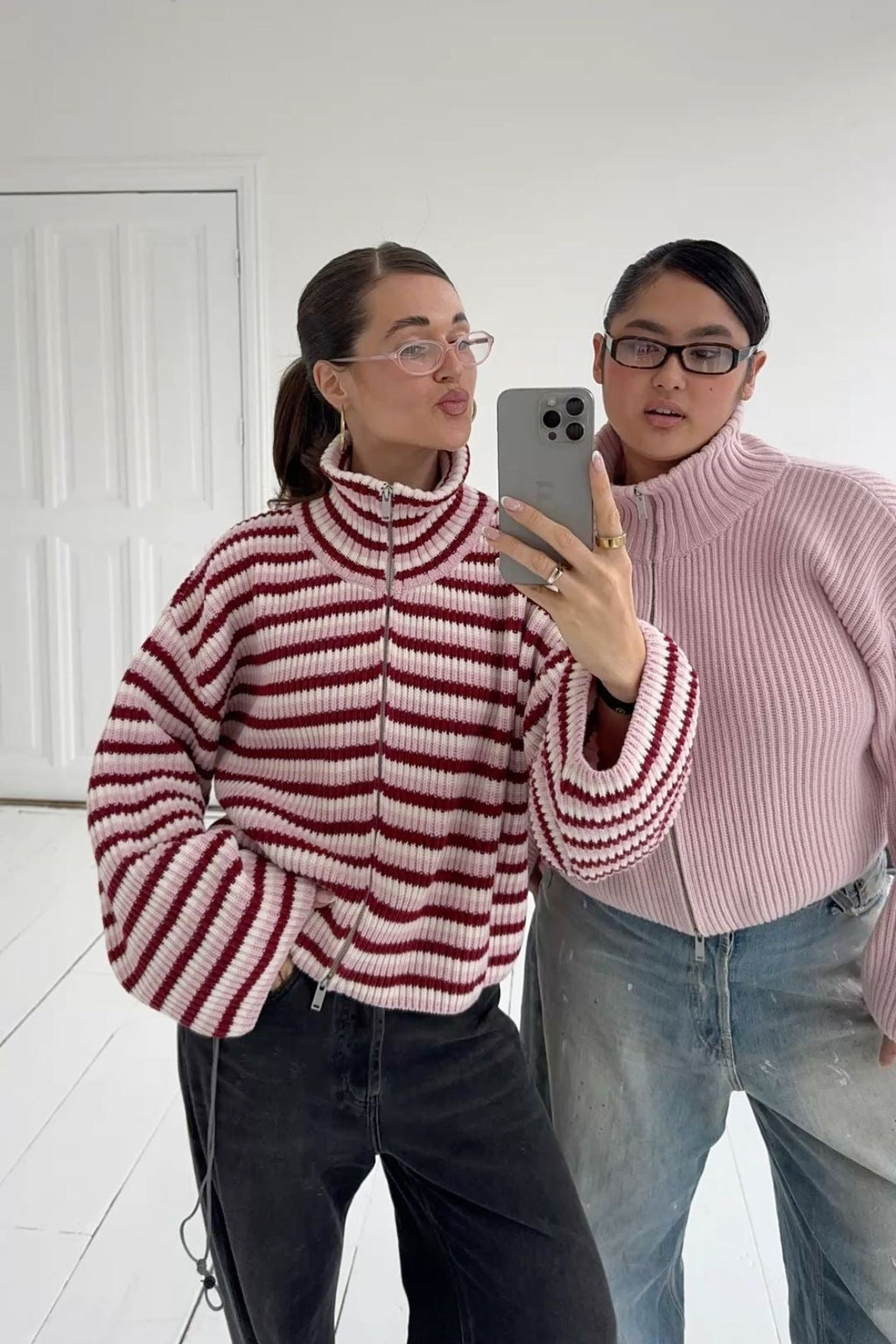 Tori | Pull en maille rayé oversize pour femmes