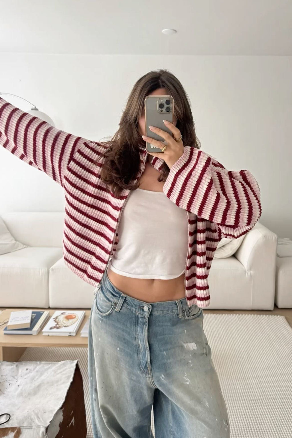Tori | Pull en maille rayé oversize pour femmes