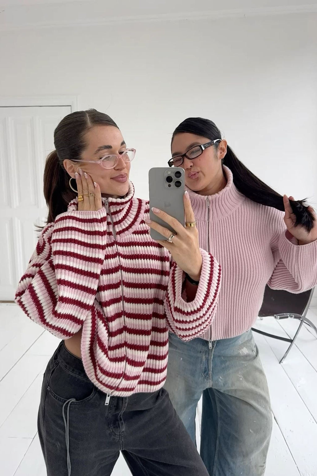 Tori | Pull en maille rayé oversize pour femmes