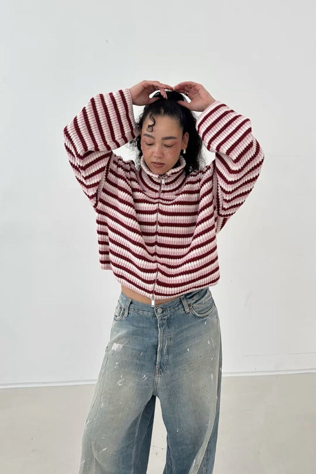 Tori | Pull en maille rayé oversize pour femmes