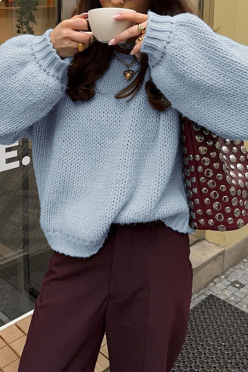 Vida | Pull Chunky à Épaules Tombantes pour Femmes à Manches Longues
