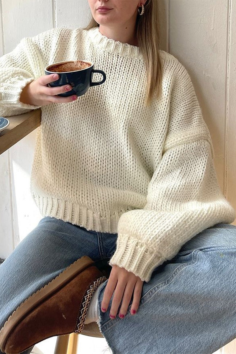 Vida | Pull Chunky à Épaules Tombantes pour Femmes à Manches Longues