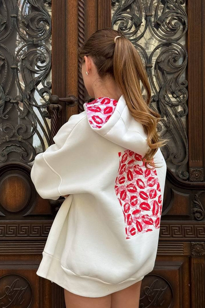 Xanthe | Sweat à capuche graphique oversize à manches longues pour femmes