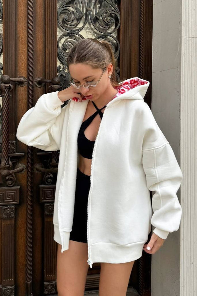 Xanthe | Sweat à capuche graphique oversize à manches longues pour femmes