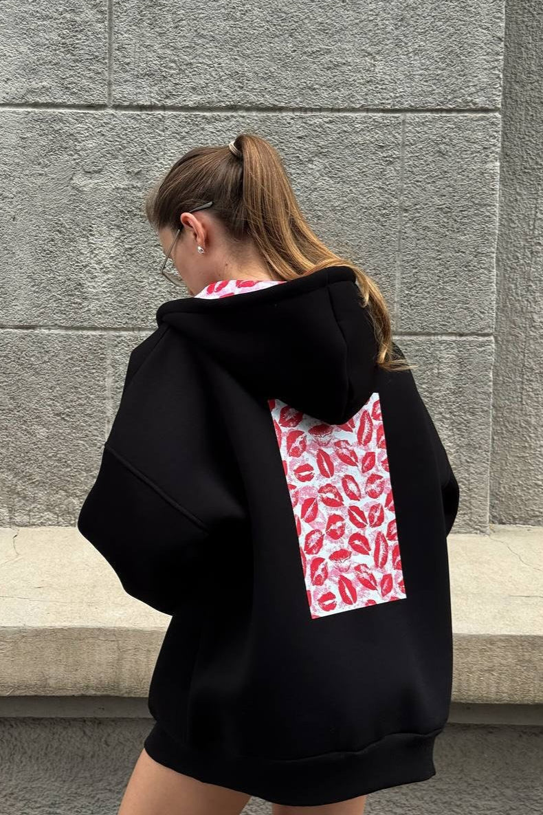 Xanthe | Sweat à capuche graphique oversize à manches longues pour femmes