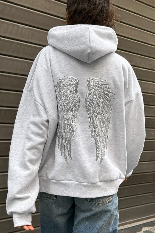 Ximena | Hoodie graphique à capuche à manches longues en sequins pour femmes