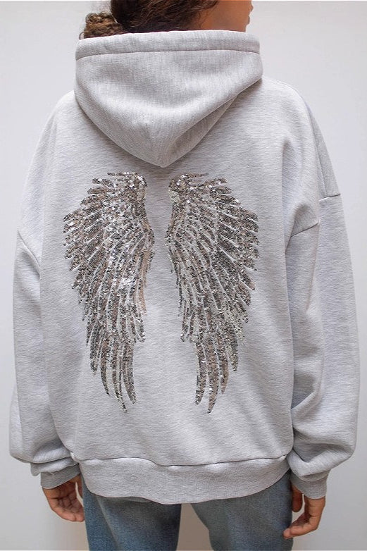 Ximena | Hoodie graphique à capuche à manches longues en sequins pour femmes
