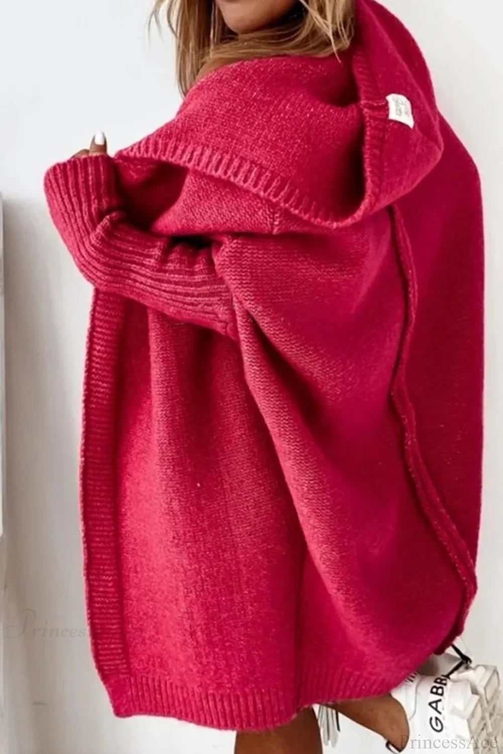 Yasmin | Cardigan long en tricot ouvert à capuche pour femmes