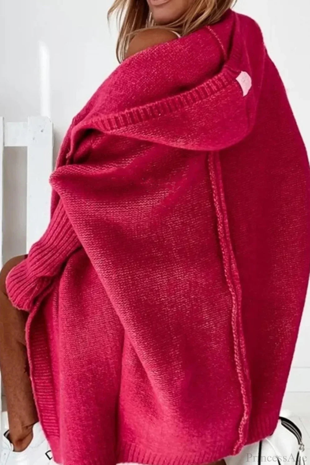 Yasmin | Cardigan long en tricot ouvert à capuche pour femmes