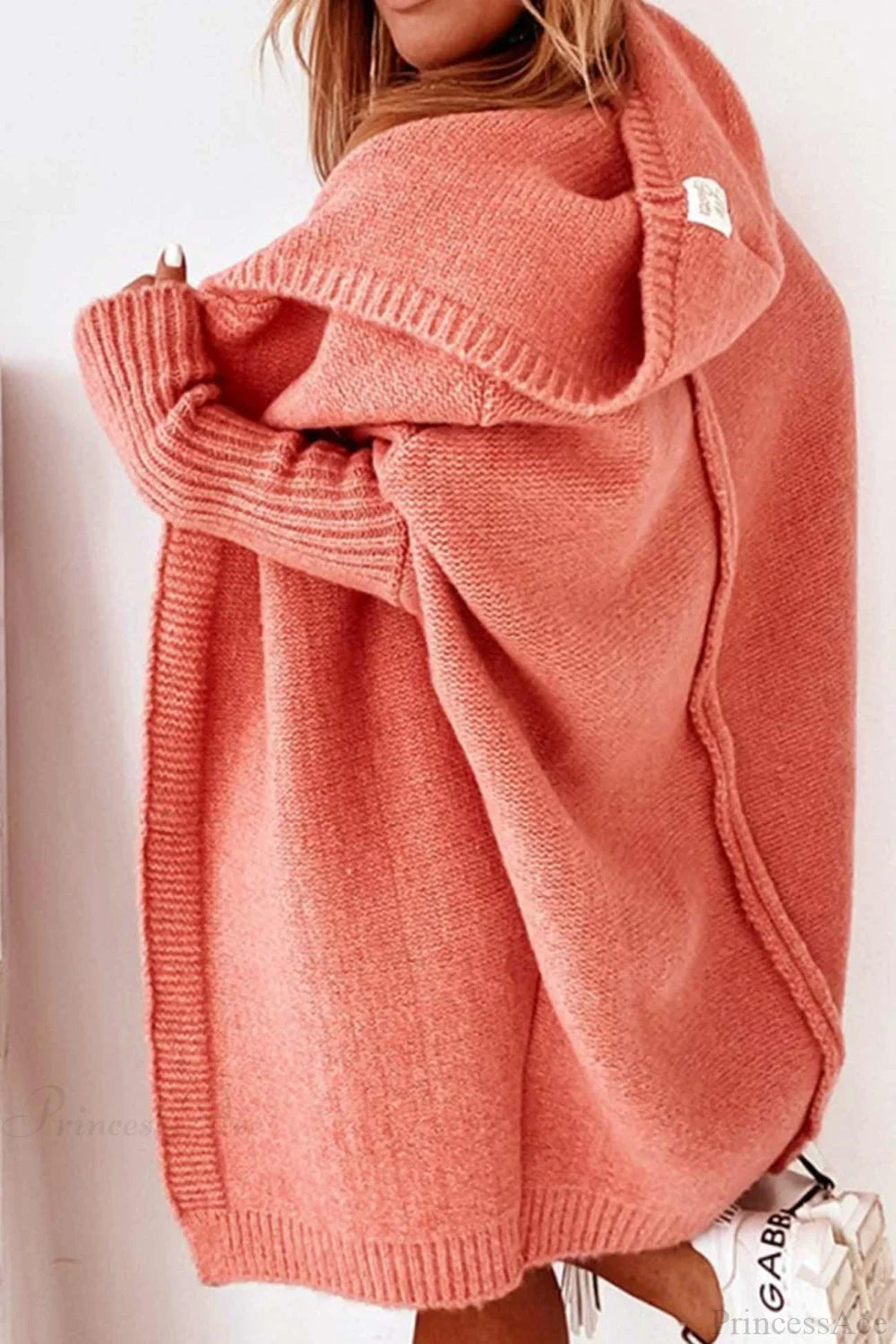 Yasmin | Cardigan long en tricot ouvert à capuche pour femmes