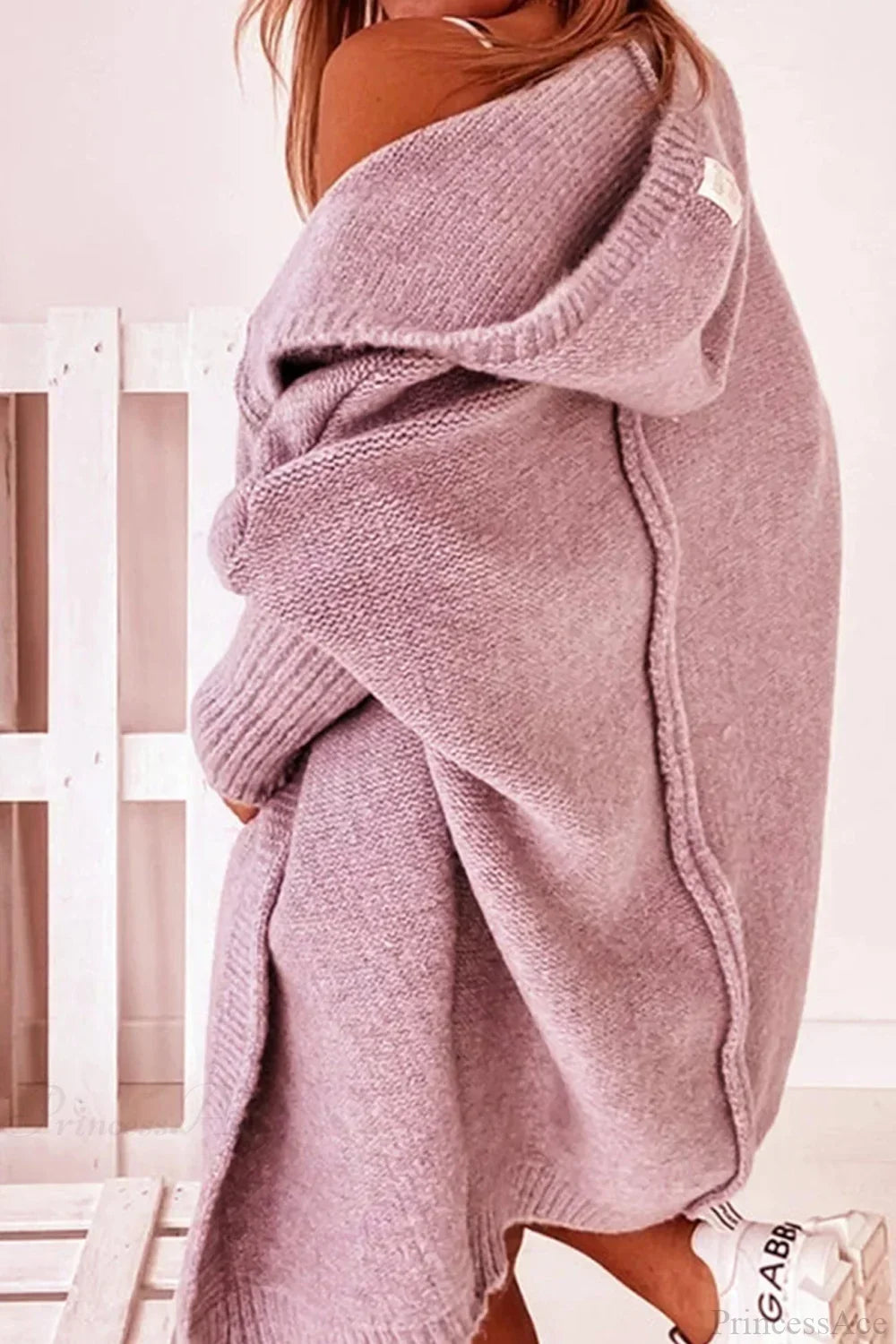 Yasmin | Cardigan long en tricot ouvert à capuche pour femmes