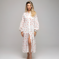 Violaine - Robe midi à imprimé cœur jacquard