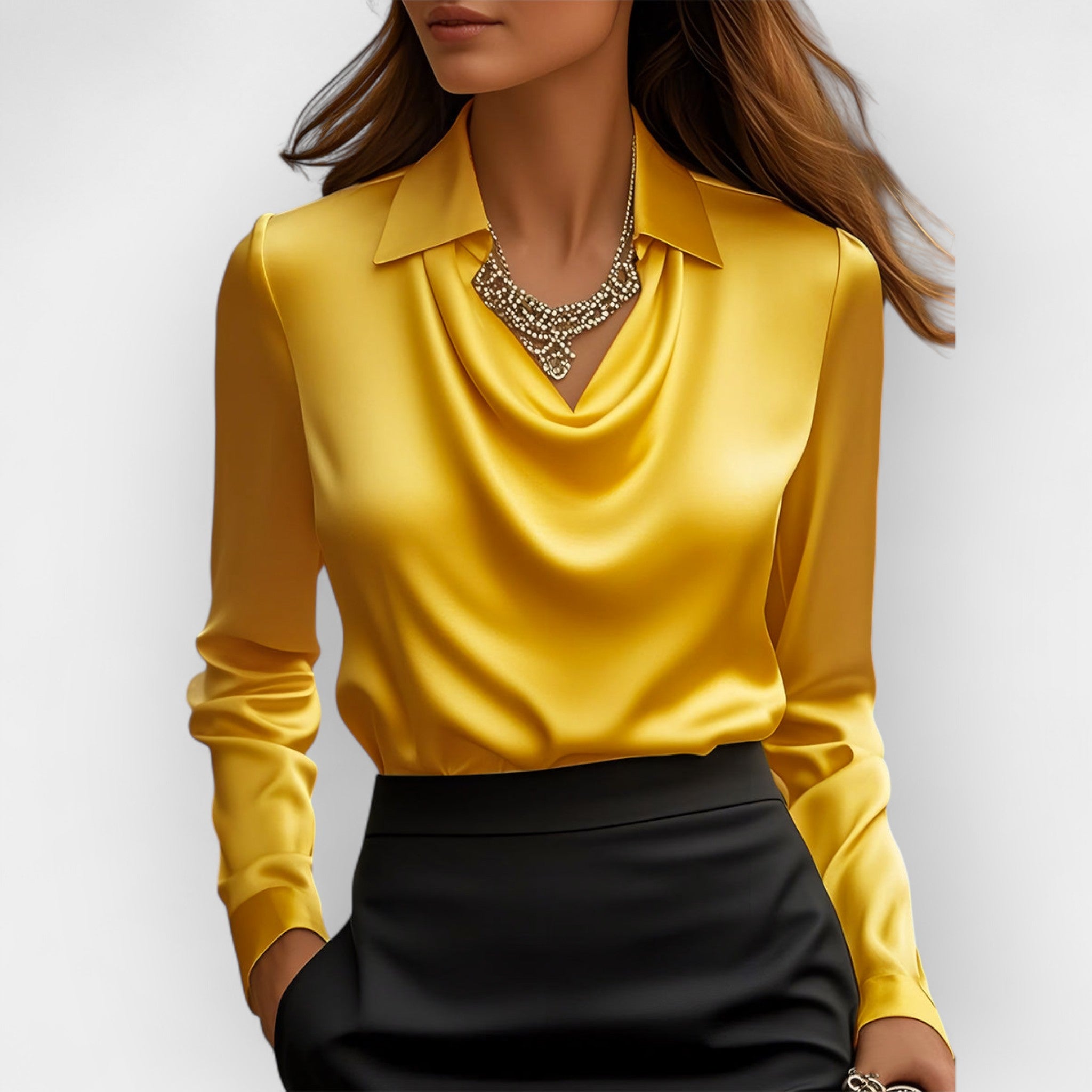 Blouses pour femmes | Chemisier pour femmes | Col en cascade & allure soignée