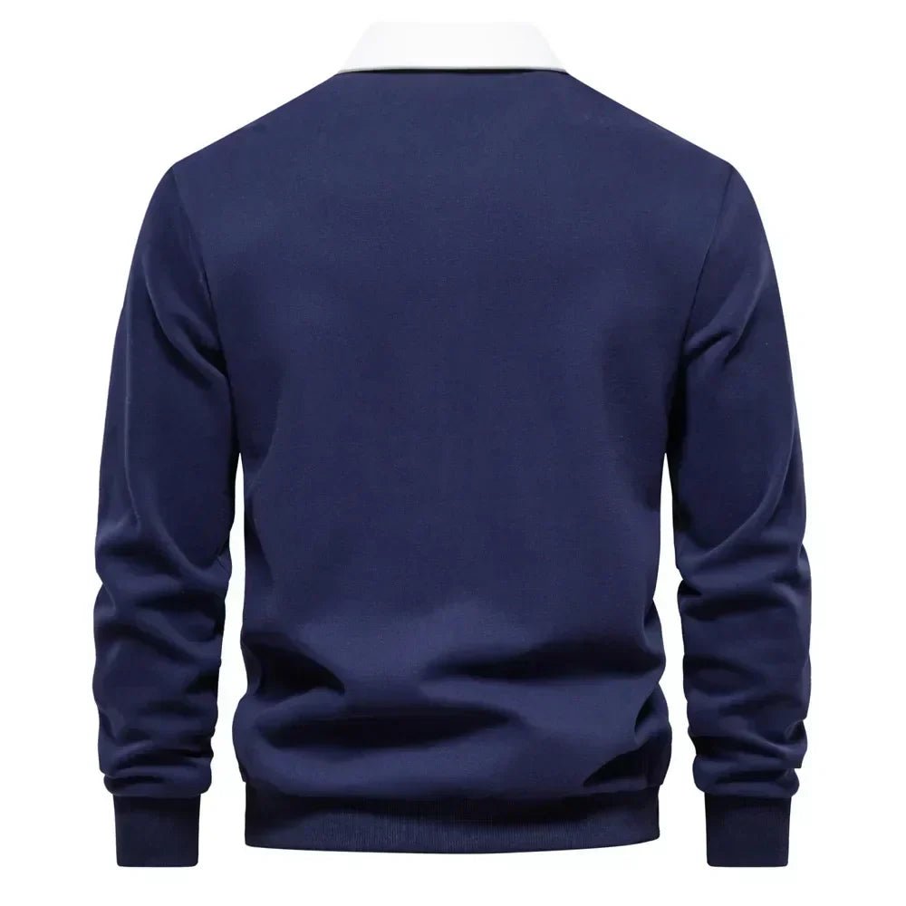 Sebastian | Polo pull élégant pour hommes avec col contrasté