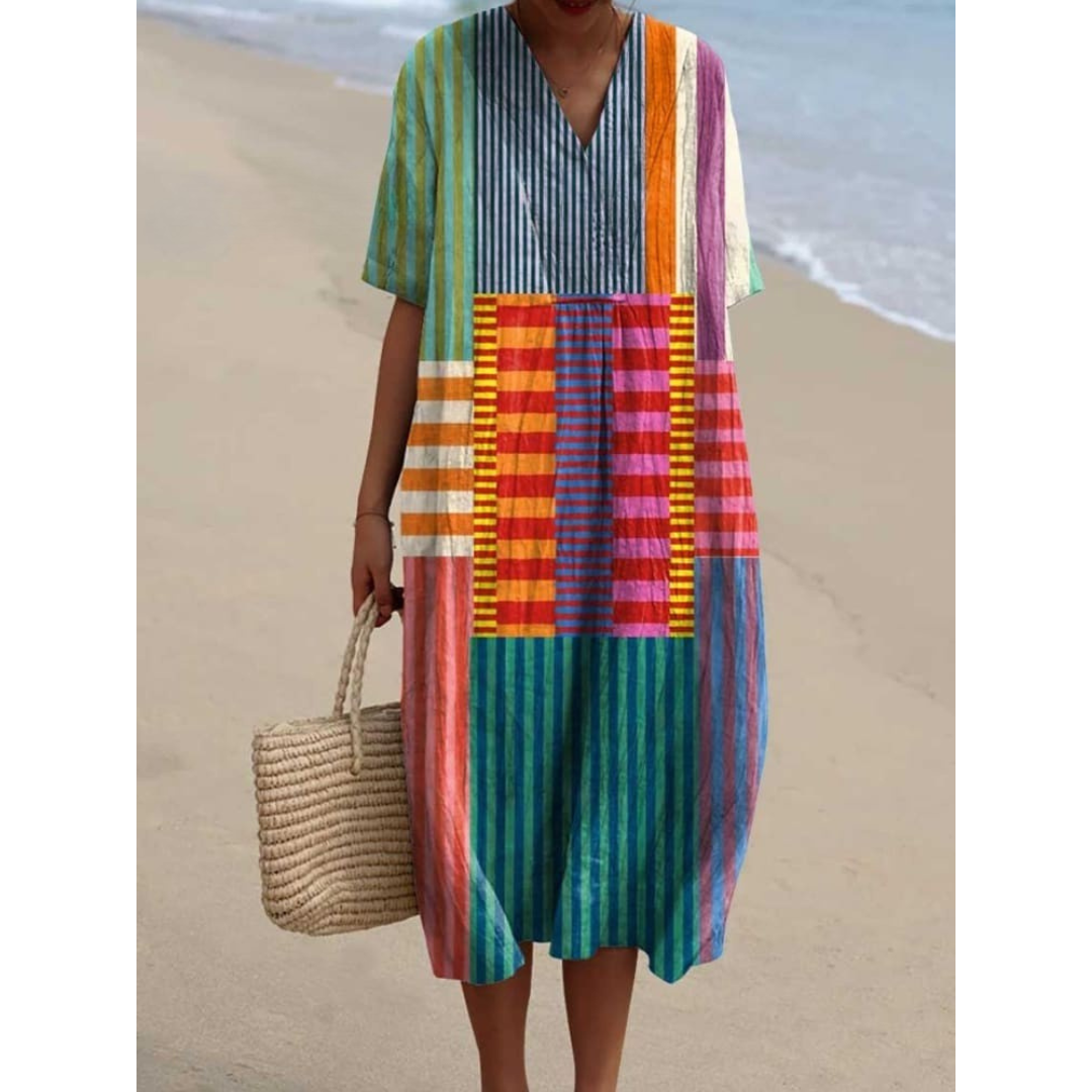 Katrin™ - Robe géométrique vintage pour femmes
