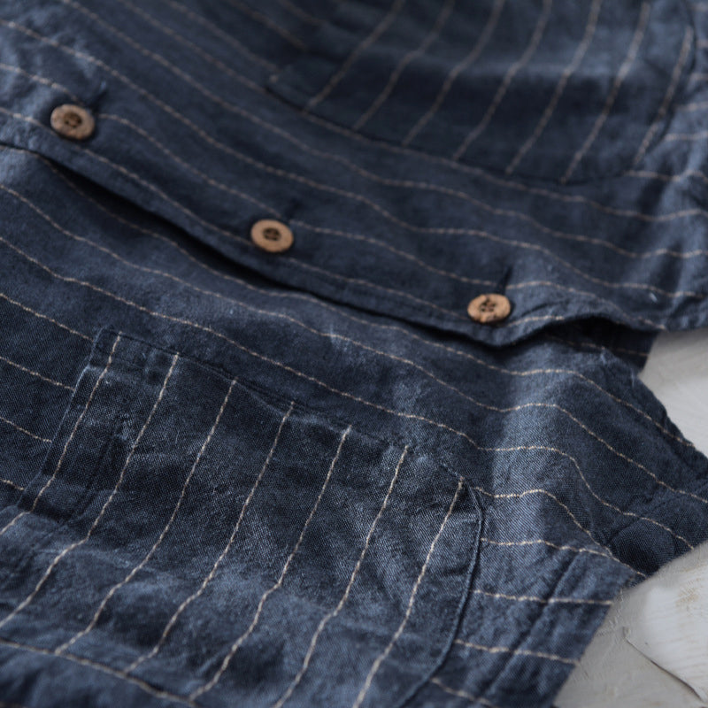 Felix | Élégante Gilet pour Hommes avec Aspect Lin Rayé