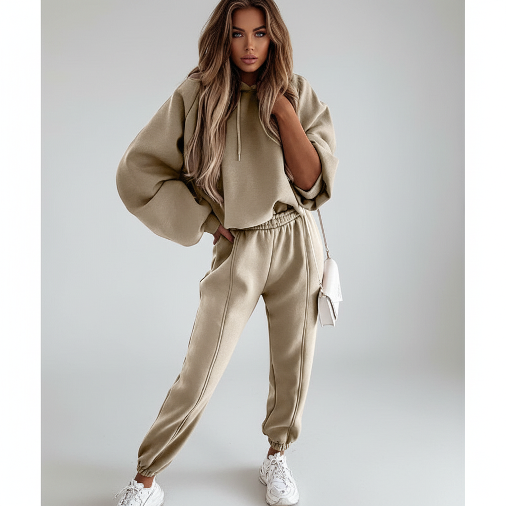 Ensemble Sweat à Capuche pour Femme avec Cordon et Pantalons de Jogging