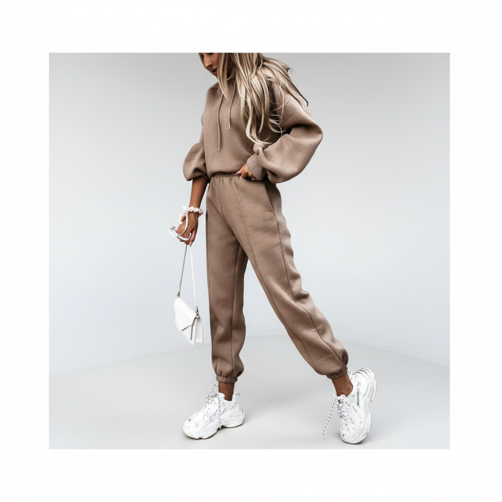 Ensemble Sweat à Capuche pour Femme avec Cordon et Pantalons de Jogging