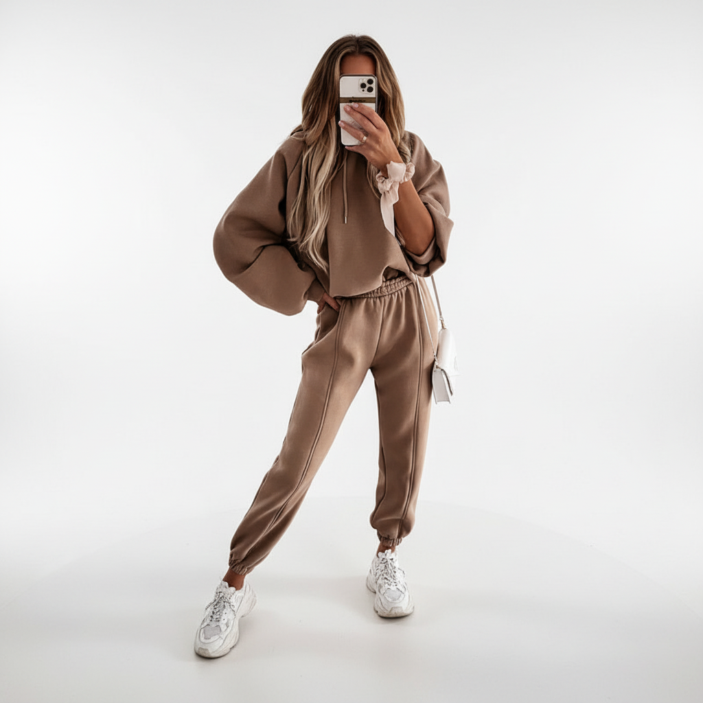 Ensemble Sweat à Capuche pour Femme avec Cordon et Pantalons de Jogging