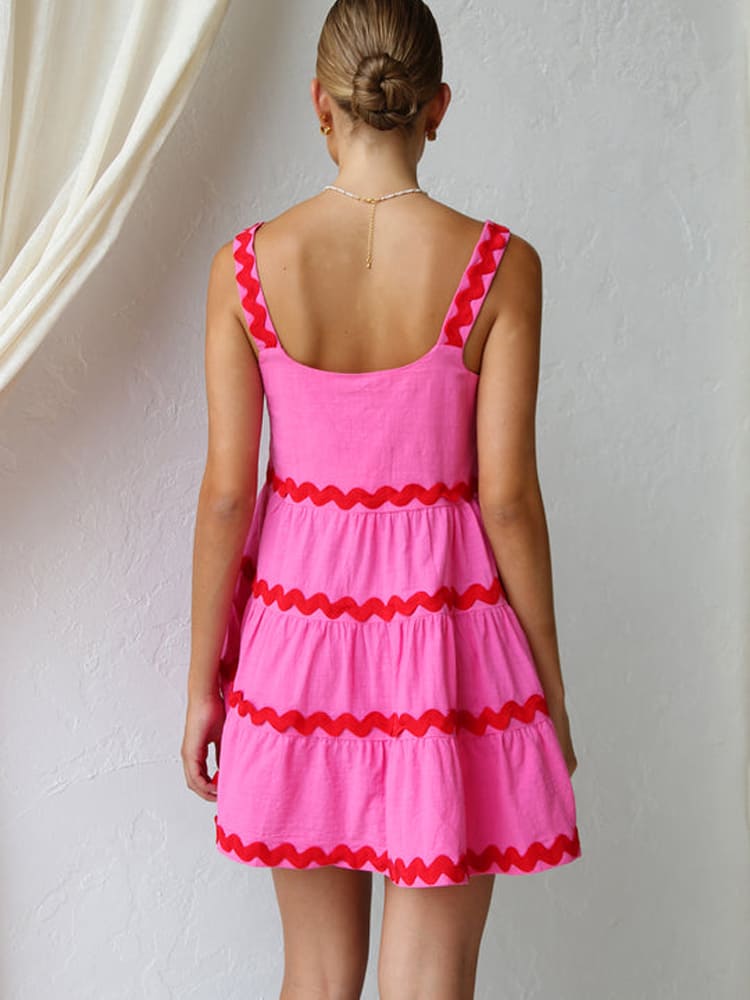 Robe d'Été Mini Femme | Col Carré à Volants
