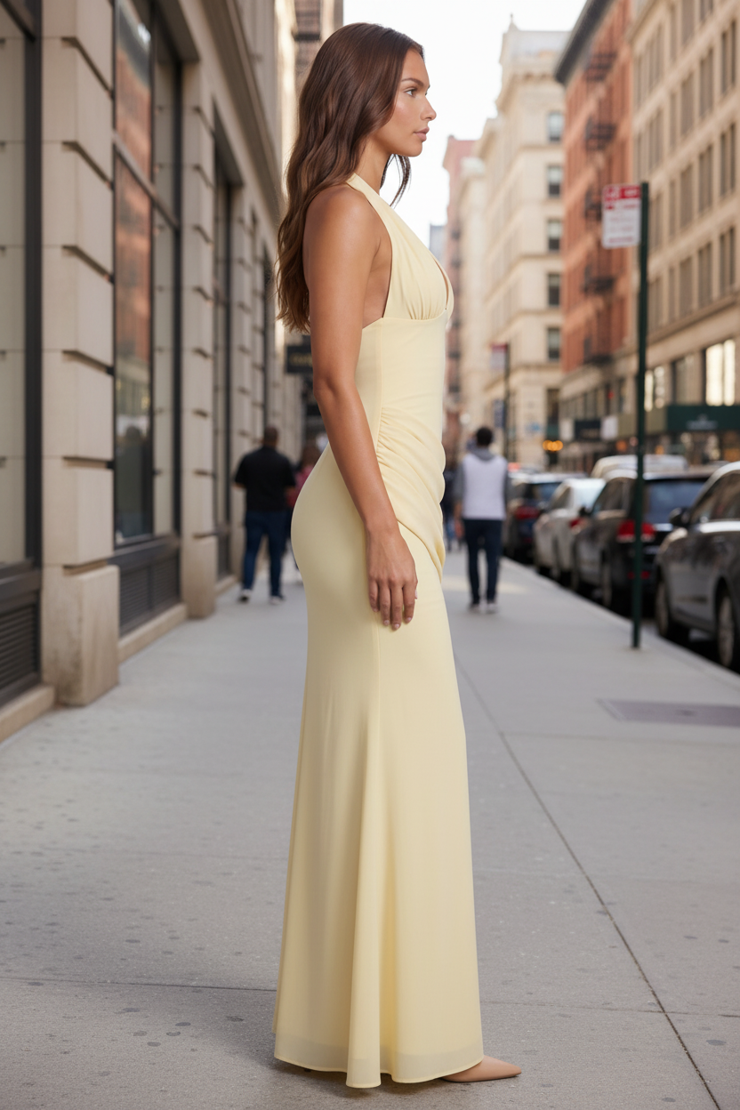 Robe Maxi Halter Chaleureuse