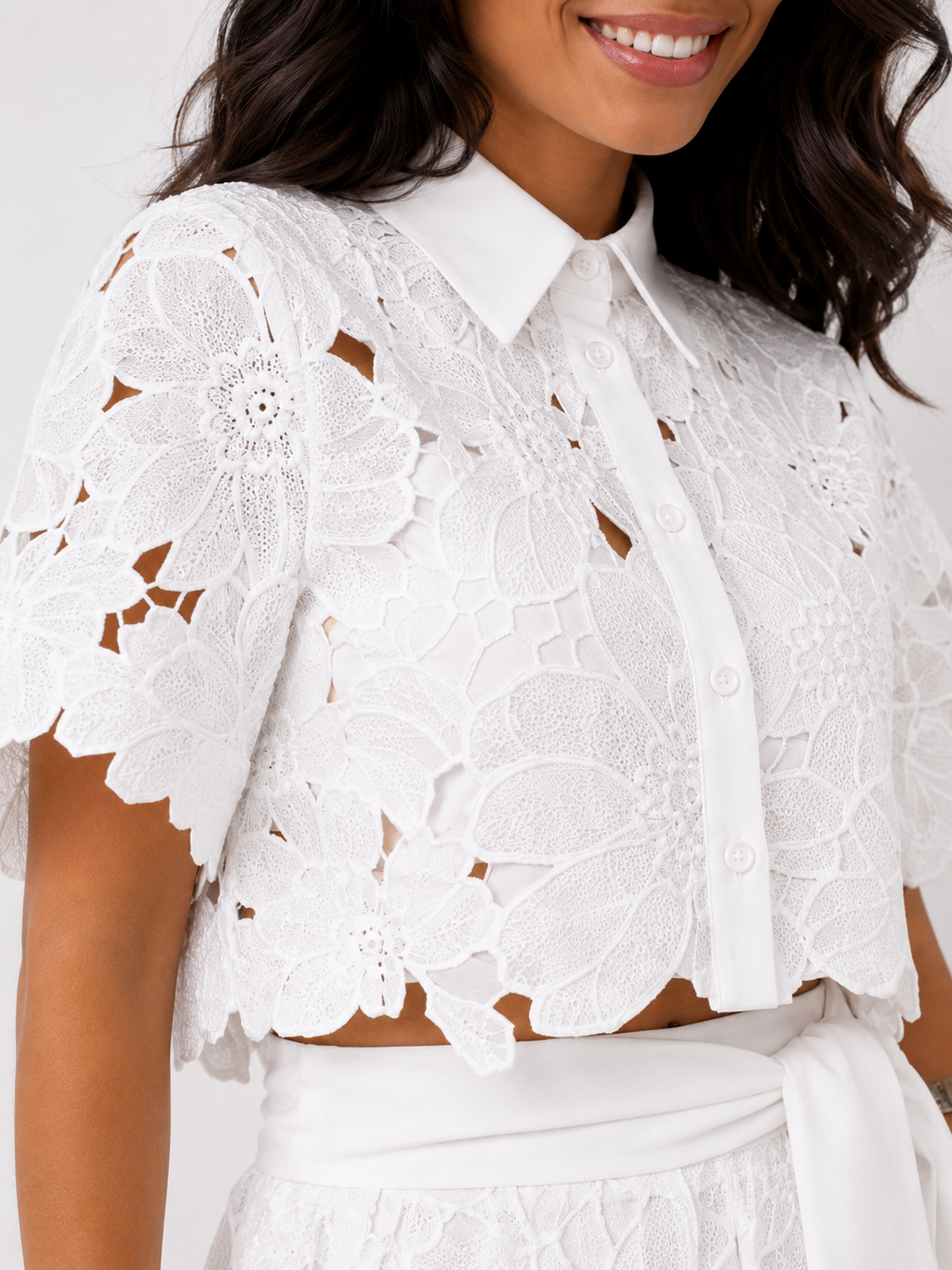Eojeen | Ensemble femme avec ceinture à nouer et jambes larges