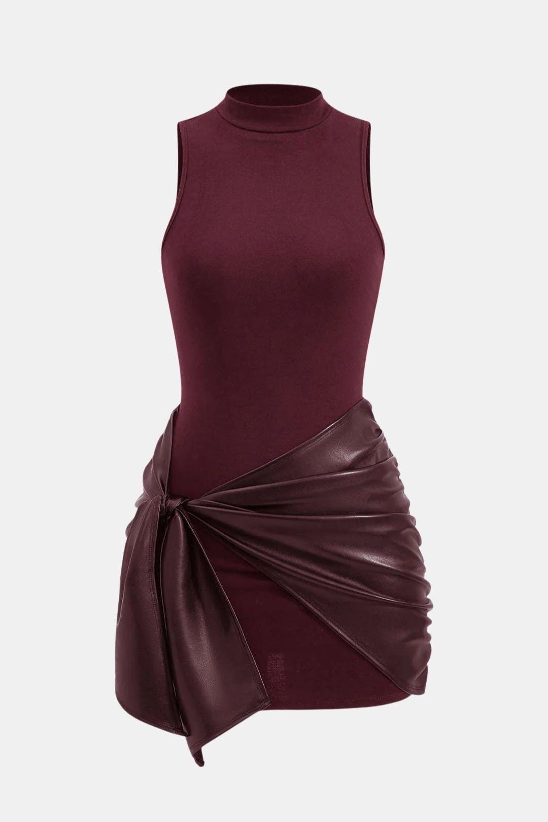 Robe Mini Avec Détail Noué Sur Le Devant Et Coupe Sans Manches Pour Femme | Idéal Pour Soirées Et Événements
