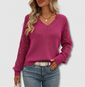 Lena | Pull en tricot à col en V élégant et confortable