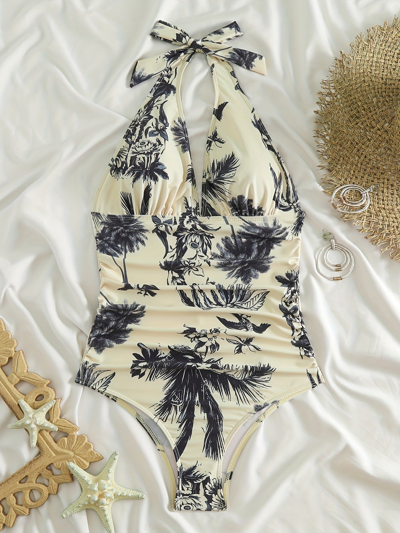 Maillot de bain à décolleté en V avec contrôle du ventre