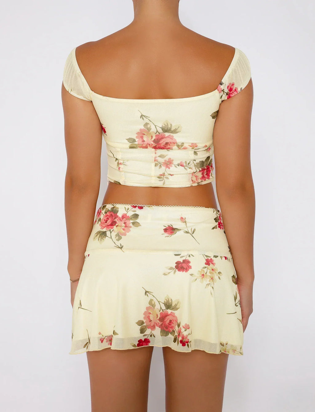 Ensemble Crop Top Et Mini Jupe Avec Imprimé Floral Pour Femmes | Idéal Pour Temps Chaud Et Occasions Estivales