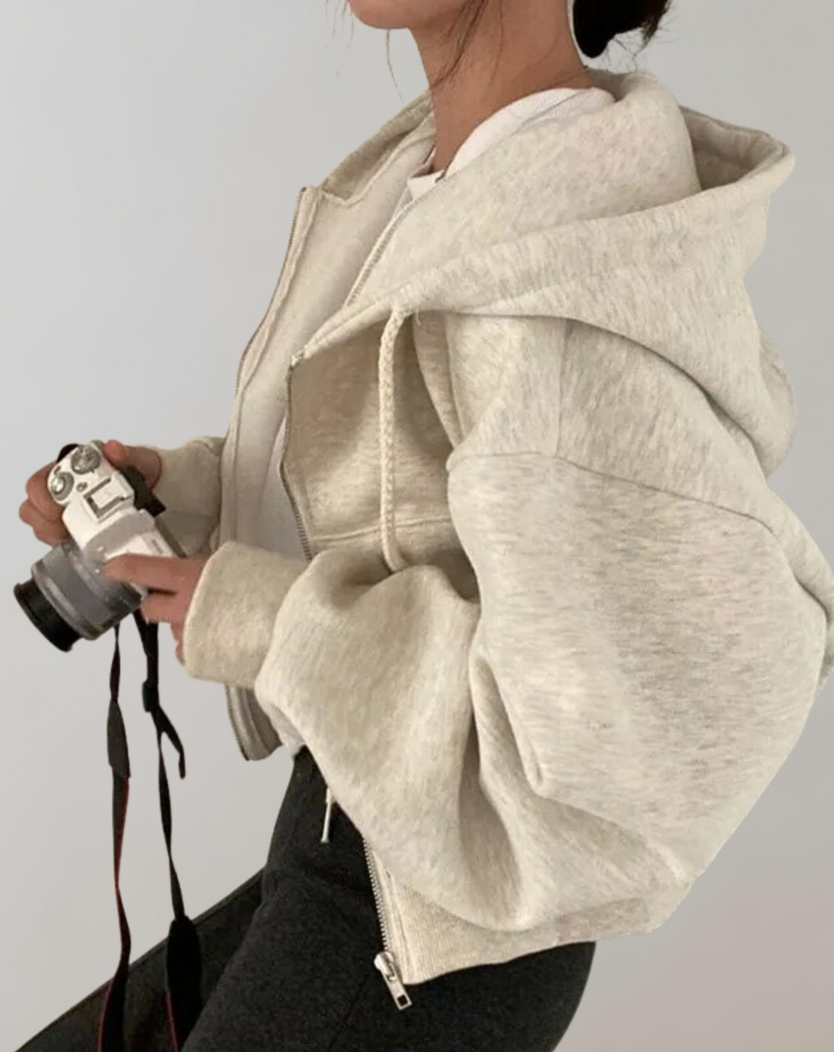 Sweat à capuche Femme | Court & Zip double sens