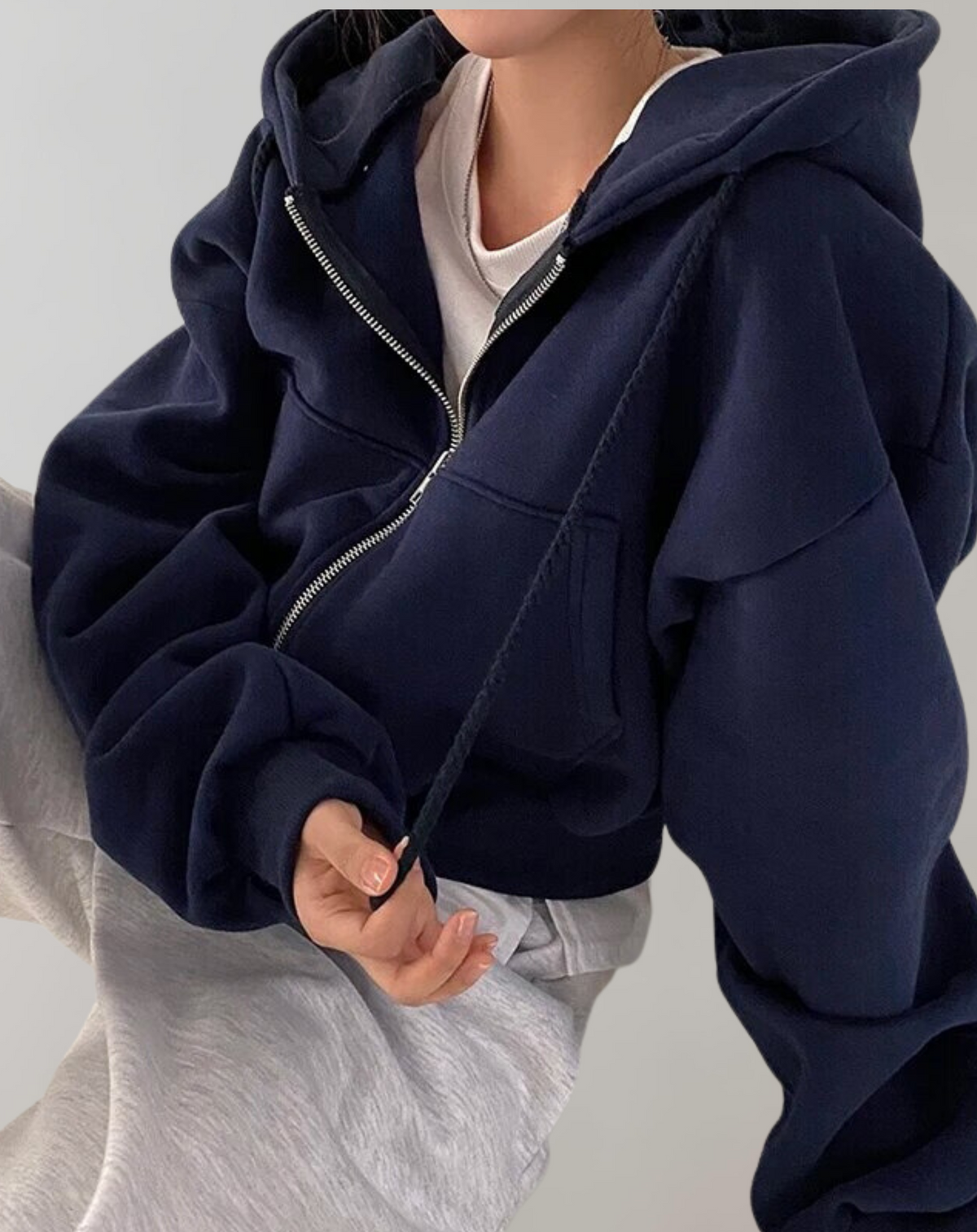 Sweat à capuche Femme | Court & Zip double sens