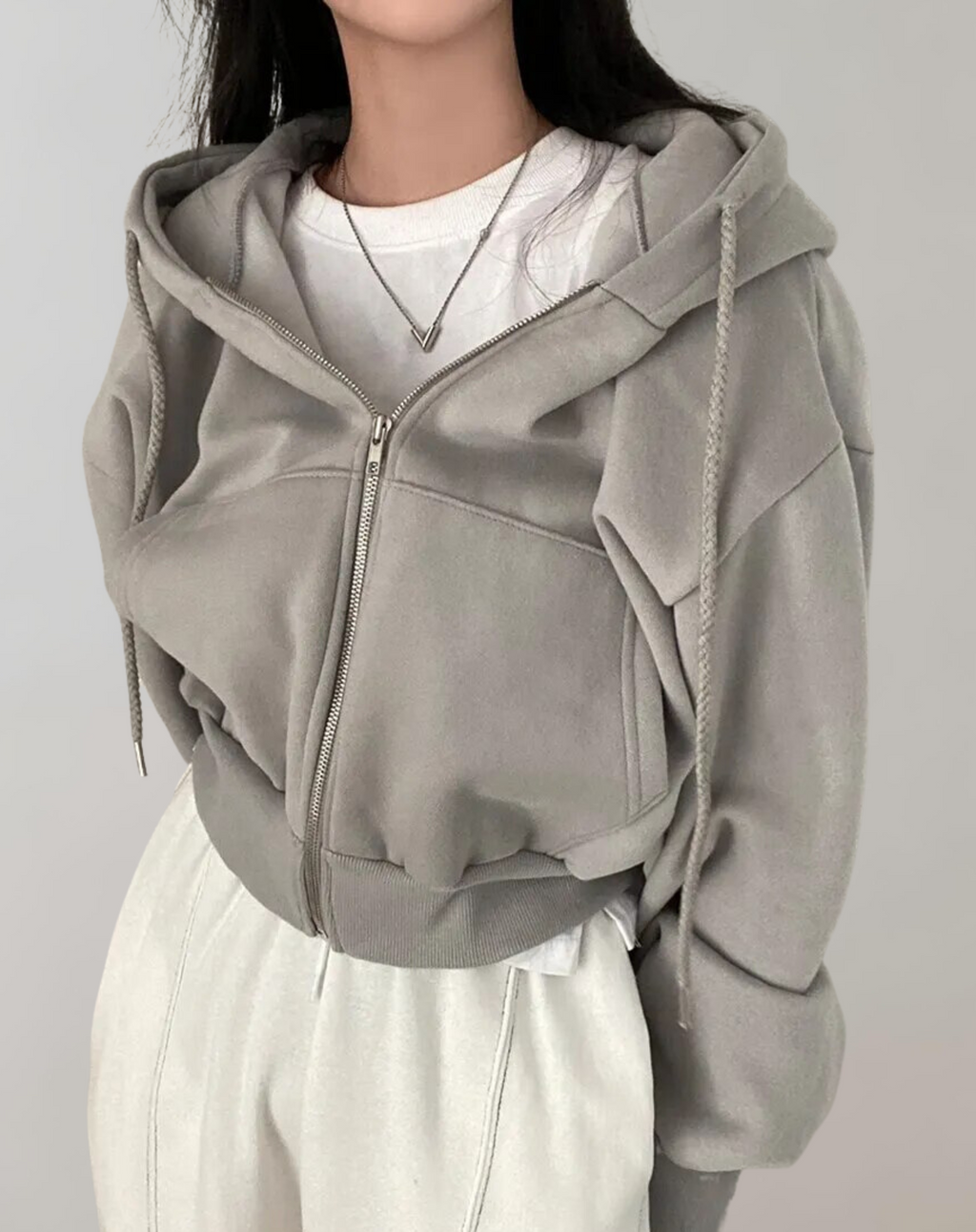 Sweat à capuche Femme | Court & Zip double sens