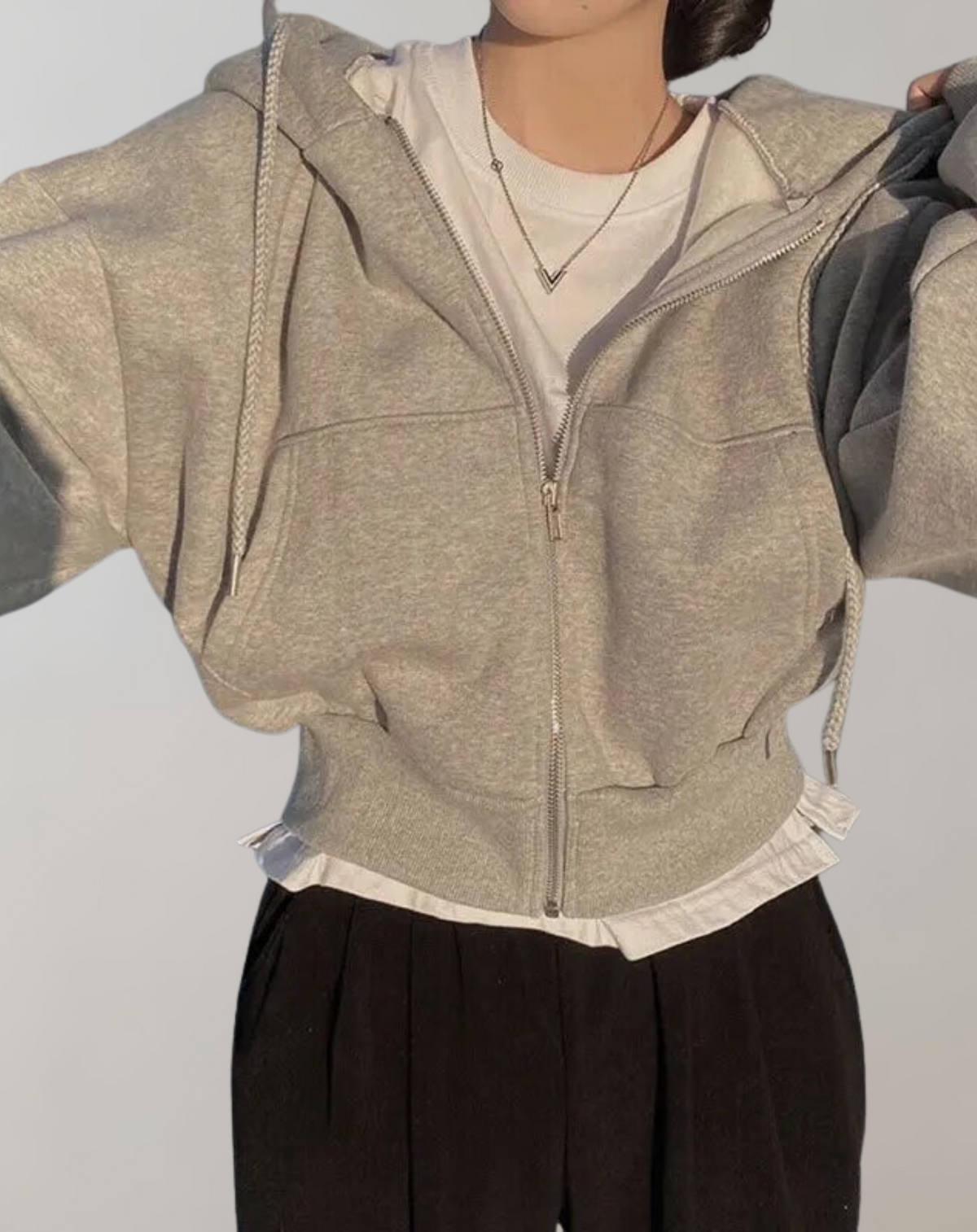 Sweat à capuche Femme | Court & Zip double sens
