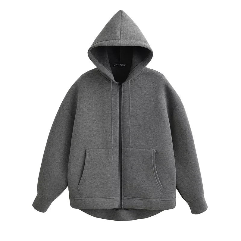 Sweat à capuche femme | Coupe oversize & fermeture éclair