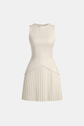 Robe Mini Avec Coupe Sans Manches Et Jupe Plissée Pour Femme | Idéal Pour Événements Et Quotidien
