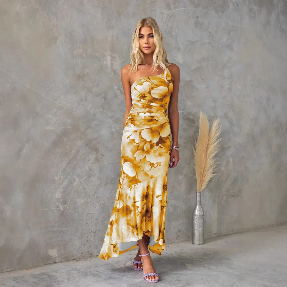 Robe Midi Florale Élégante pour Temps Chaud